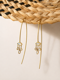 Boucles d’oreilles LES GOUTTES en pierre de lune, dorées à l’or fin 18 carats