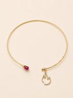 Collier L’ALLUMETTE en grenat et zircons, doré à l’or fin 18 carats