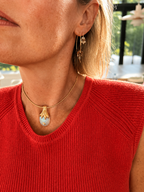 Boucles d’oreilles LES TITES GOUTTES en pierre de lune, dorées à l’or fin 18 carats